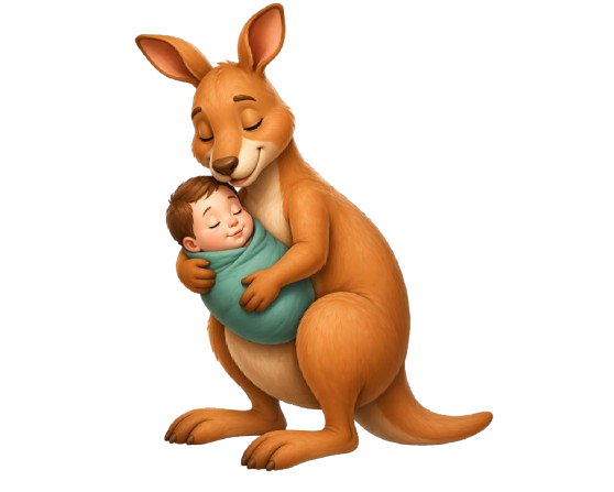 Mascote Karu — canguru com bebê